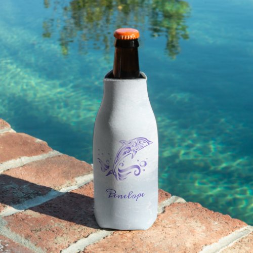 Purple Dolphin Personalized Bottle Cooler