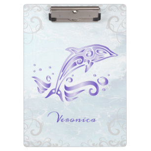 Purple Dolphin Personalized Clipboard