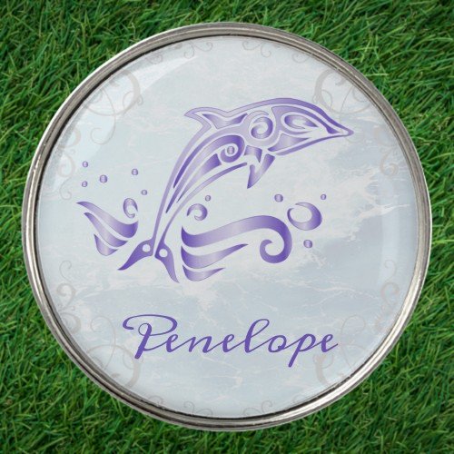 Purple Dolphin Personalized Golf Ball Marker