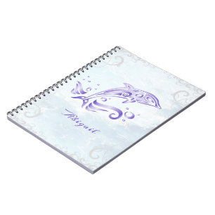 Purple Dolphin Personalized Notebook