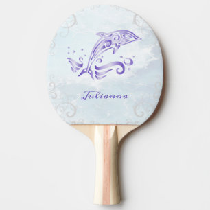 Purple Dolphin Personalized Ping Pong Paddle