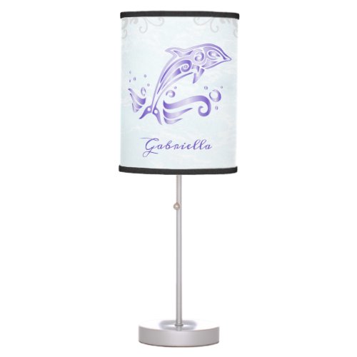 Purple Dolphin Personalized Table Lamp