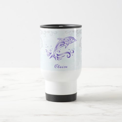 Purple Dolphin Personalized Travel Mug