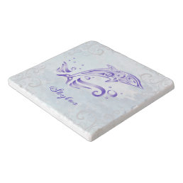 Purple Dolphin Personalized Trivet