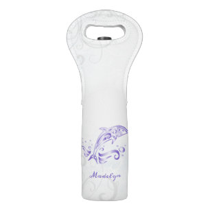 Purple Dolphin Personalized Wine Bag