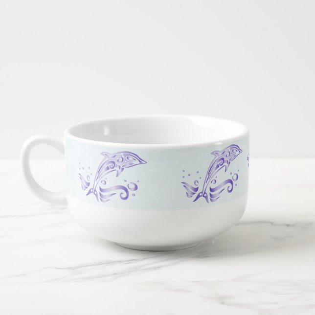 Purple Dolphin Soup Mug (Right)