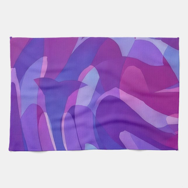 Purple Dolphin Swim Abstract Artsy Towel (Horizontal)