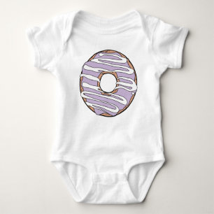 Purple Donut, Doughnut, Icing, Frosting, Glaze Baby Bodysuit