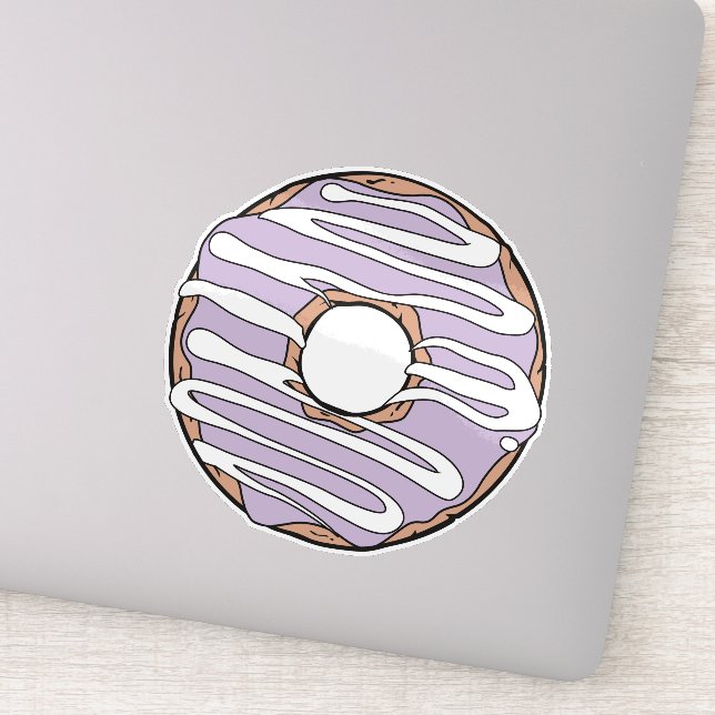 Purple Donut, Doughnut, Icing, Frosting, Glaze Sticker (Detail)