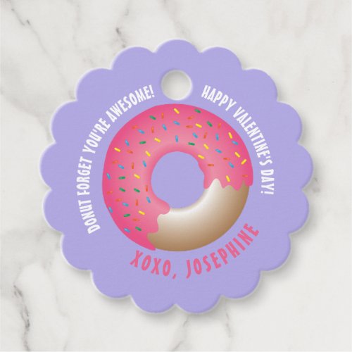 Purple Donut Forget Youre Awesome Valentines Favor Tags
