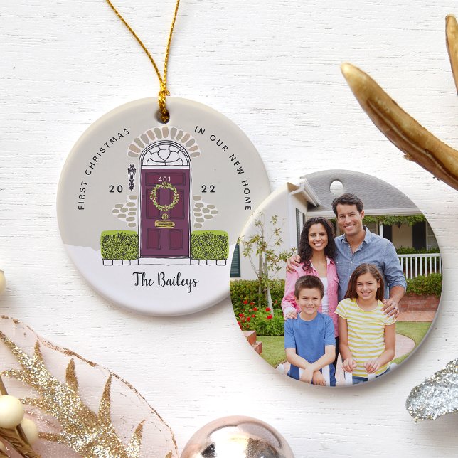 Purple Door First Christmas in Our New Home Ceramic Ornament (Creator Uploaded)