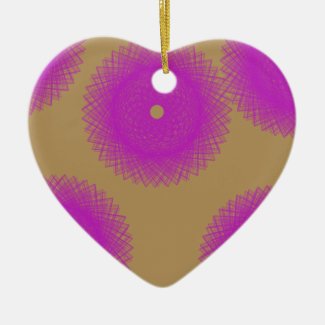 purple dot ceramic ornament