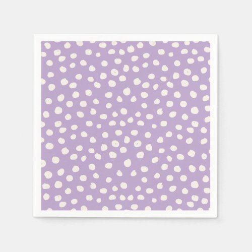 Purple Dots Animal Print Spots Napkins