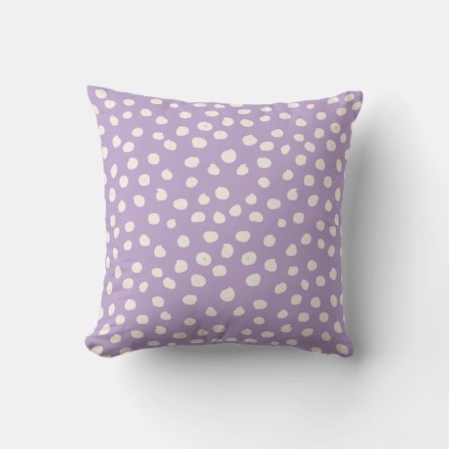 Purple Dots Throw Pillow
