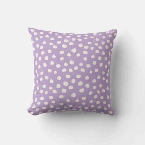Purple Dots Animal Print Spots Throw Pillow