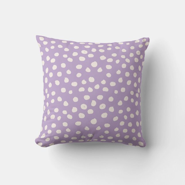 Purple Dots Animal Print Spots Throw Pillow (Front)