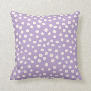 Purple Dots Animal Print Spots Throw Pillow