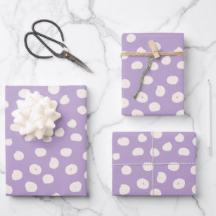 Lilac Cow Print Birthday Wrapping Paper