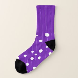 Purple dots at strings lines, modern polka dot mix socks