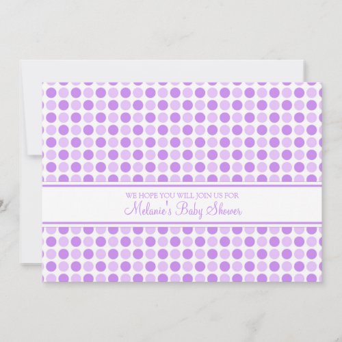 Purple Dots Custom Baby Shower Invitations