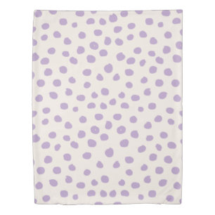 Purple Dots Preppy Modern Animal Print Spots Duvet Cover