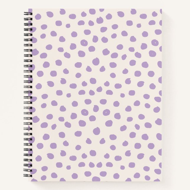 Purple Dots Preppy Modern Animal Print Spots Notebook (Front)