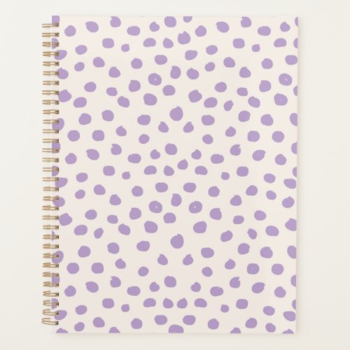 Purple Dots Preppy Modern Animal Print Spots Planner