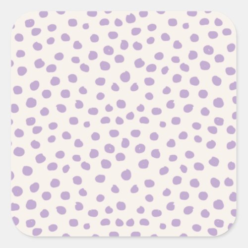 Purple Dots Preppy Modern Animal Print Spots Square Sticker