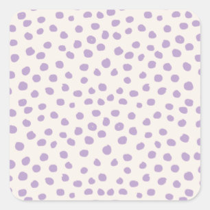 Purple Dots Preppy Modern Animal Print Spots Square Sticker