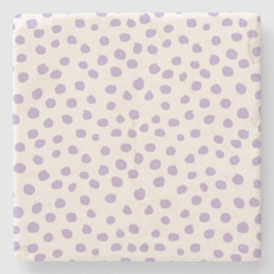 Purple Dots Preppy Modern Animal Print Spots Stone Coaster