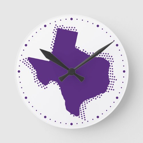 Purple Dotted Texas Round Clock