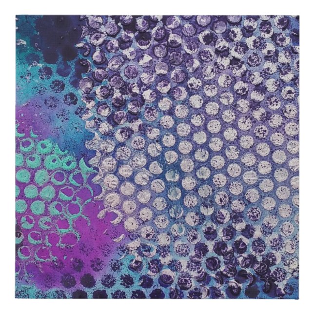 Purple Dotty Abstract Faux Canvas Print (Front)