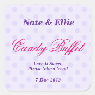 Purple Dotty Candy Buffet Sticker