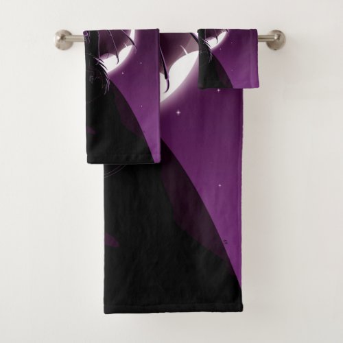 Purple Dragon Bathroom Towel Set