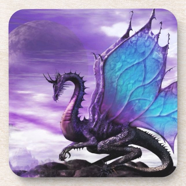 Purple Dragon  Beverage Coaster (Front)