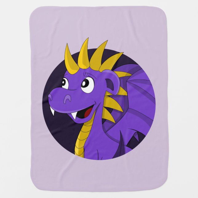 Purple dragon cartoon baby blanket (Front)