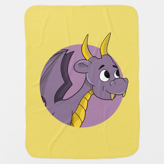 Purple dragon cartoon baby blanket (Front)