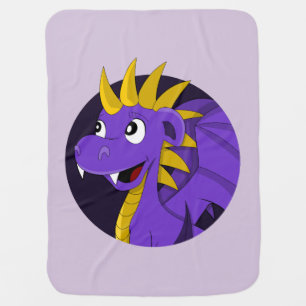 Purple dragon cartoon baby blanket