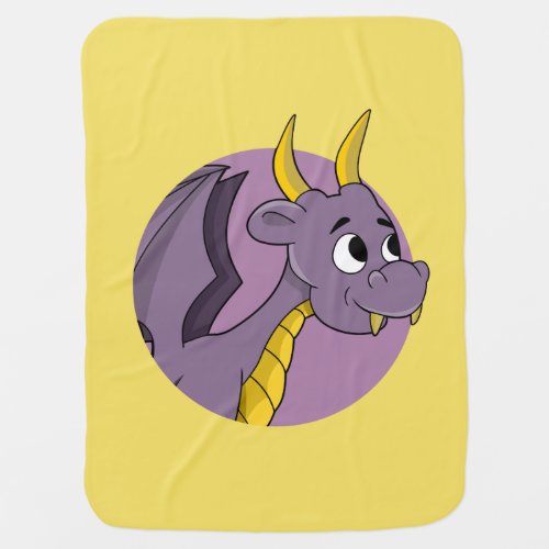 Purple dragon cartoon baby blanket
