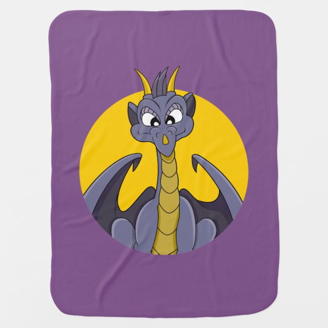 Purple dragon cartoon baby blanket (Front)