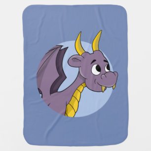 Purple dragon cartoon baby blanket