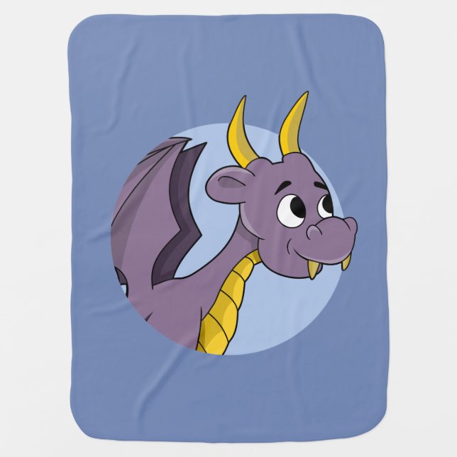 Purple dragon cartoon baby blanket (Front)