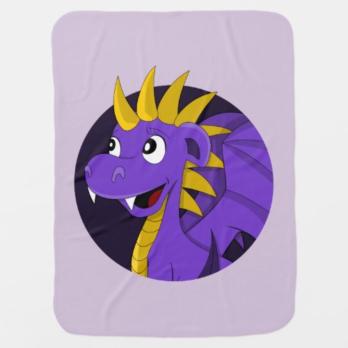 Purple dragon cartoon baby blanket