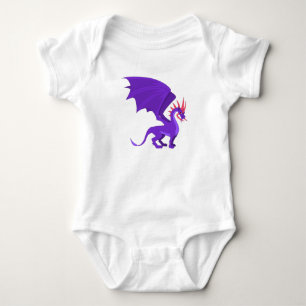 Purple dragon cartoon baby bodysuit