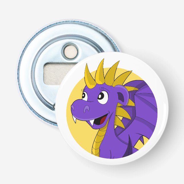Purple dragon cartoon  bottle opener (Front)