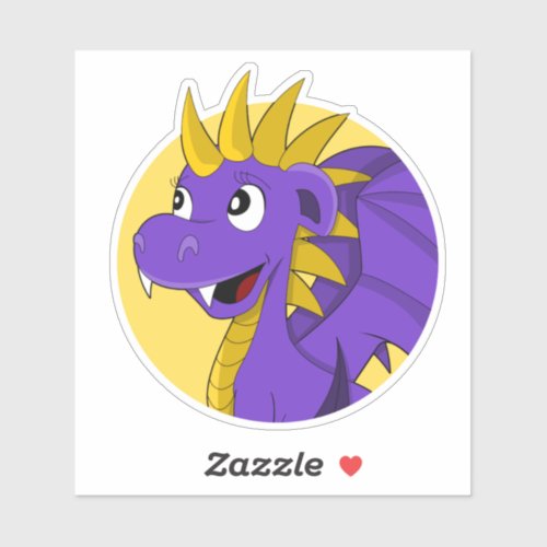 Purple dragon cartoon Custom_Cut Vinyl Sticker