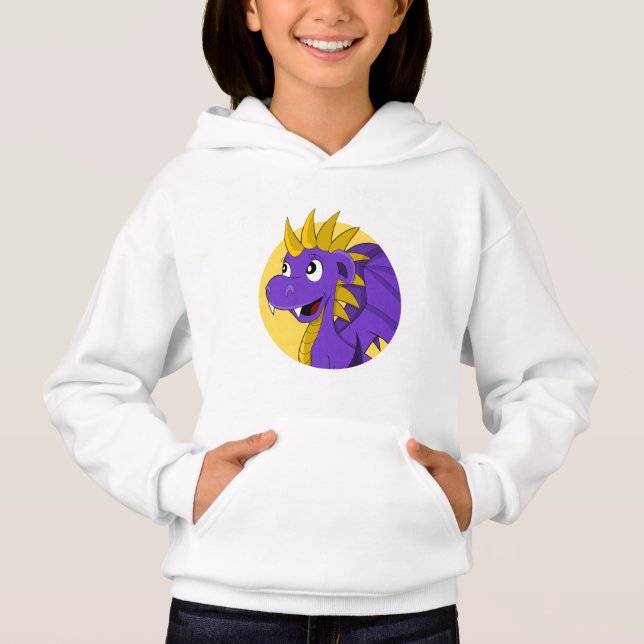 Purple dragon cartoon hoodie (Front)