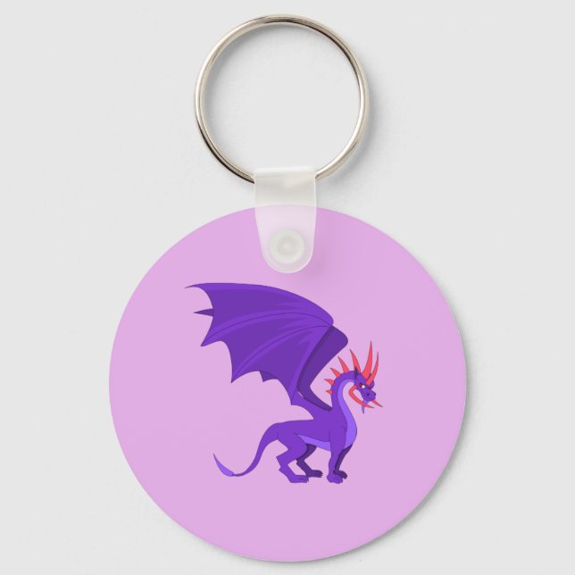 Purple dragon cartoon keychain (Front)