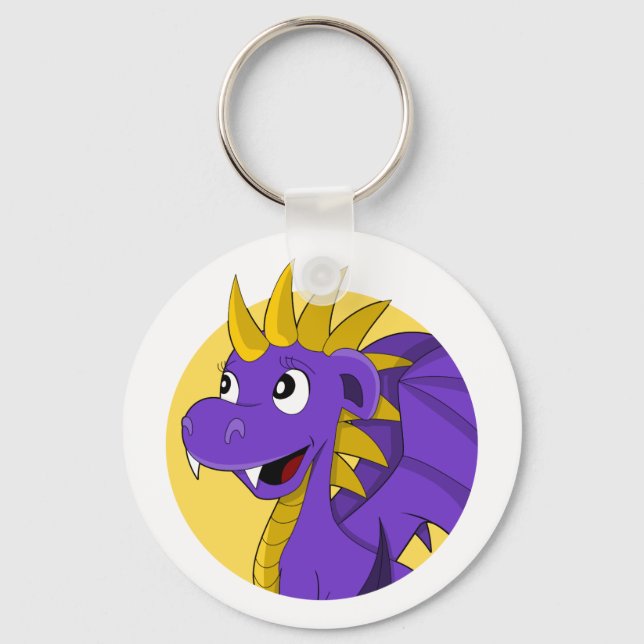 Purple dragon cartoon  keychain (Front)