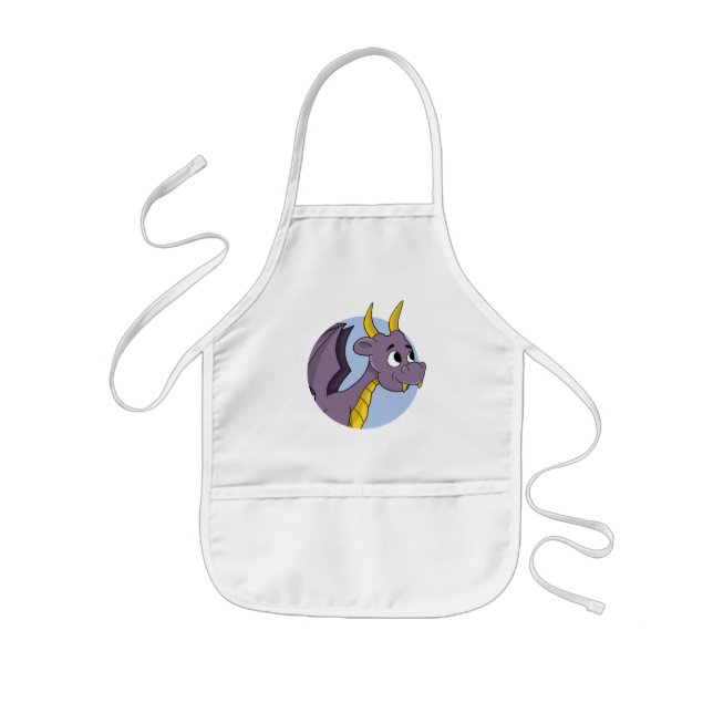Purple dragon cartoon kids' apron (Front)